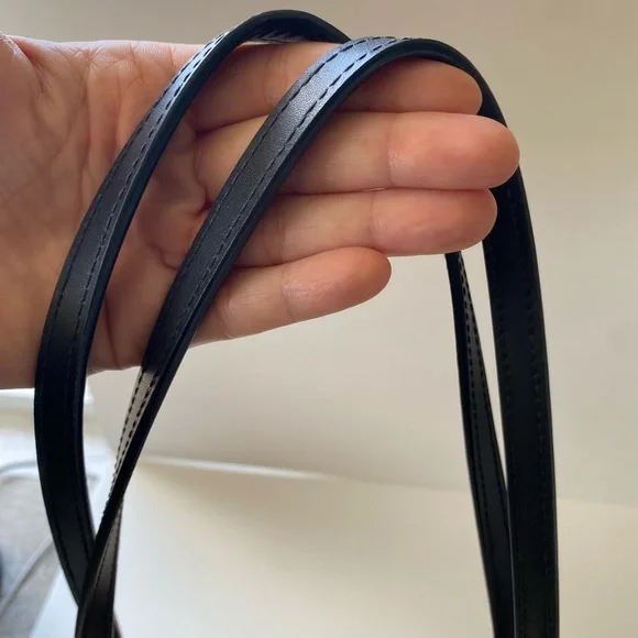 RARE! FURLA Luxury Large Ariana Woven Tote Bag Brown PVC Black Leather - Picture 6 of 10